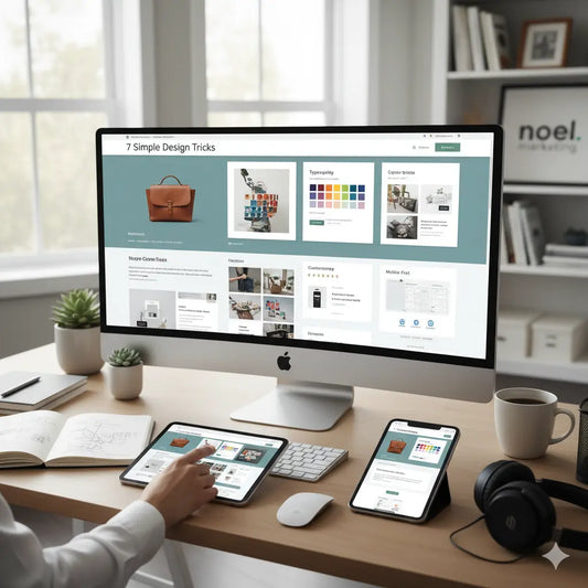 Ein Mann designt einen Onlineshop