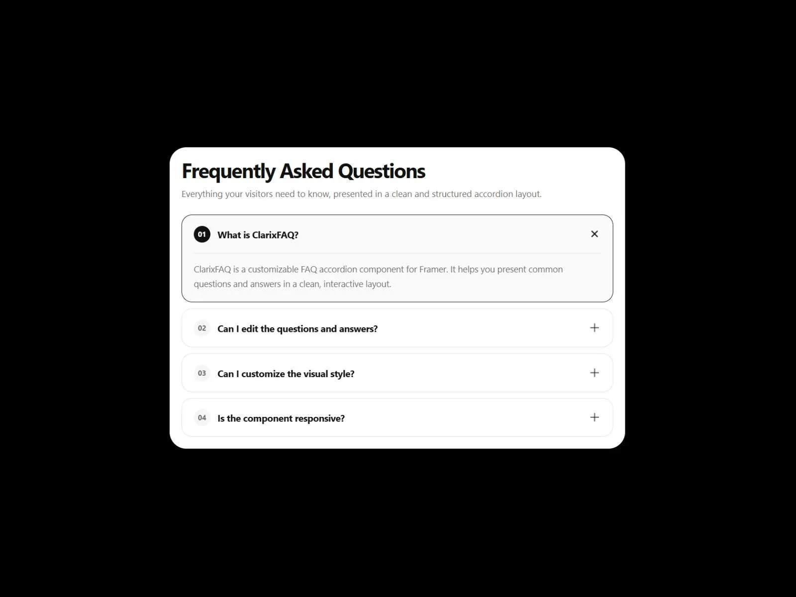 Clarix Faq preview
