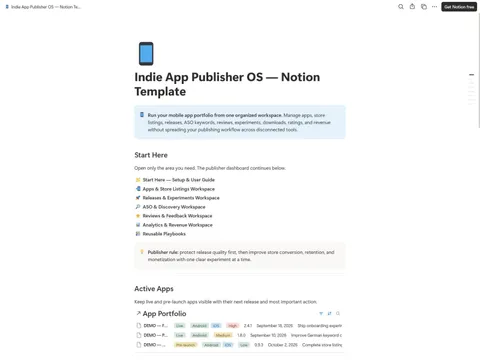 Indie App Publisher OS preview