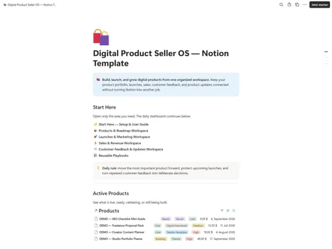 Digital Product Seller OS preview