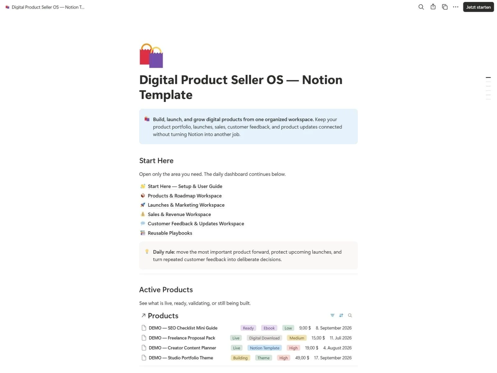 Digital Product Seller OS preview
