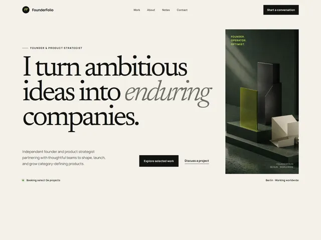 FounderFolio preview