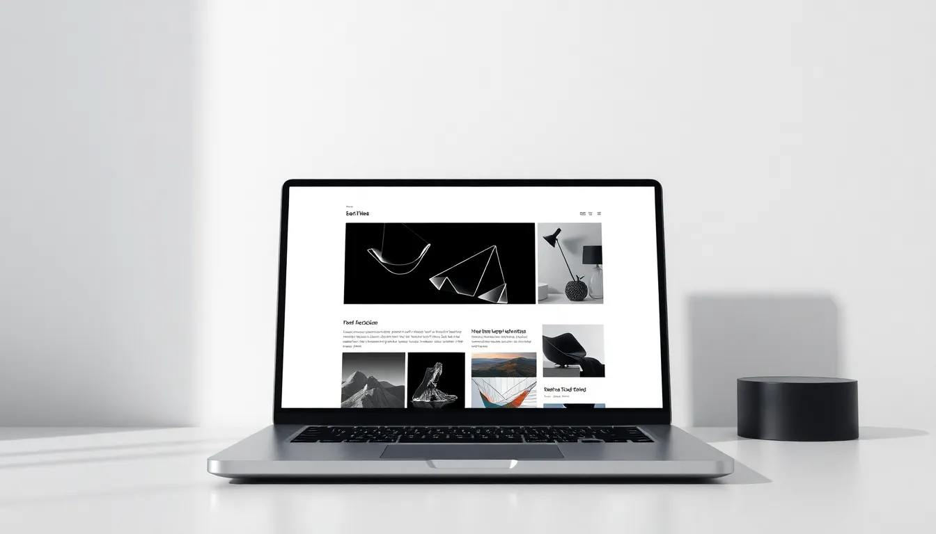 Laptop screen displaying a website in dark and light theme states