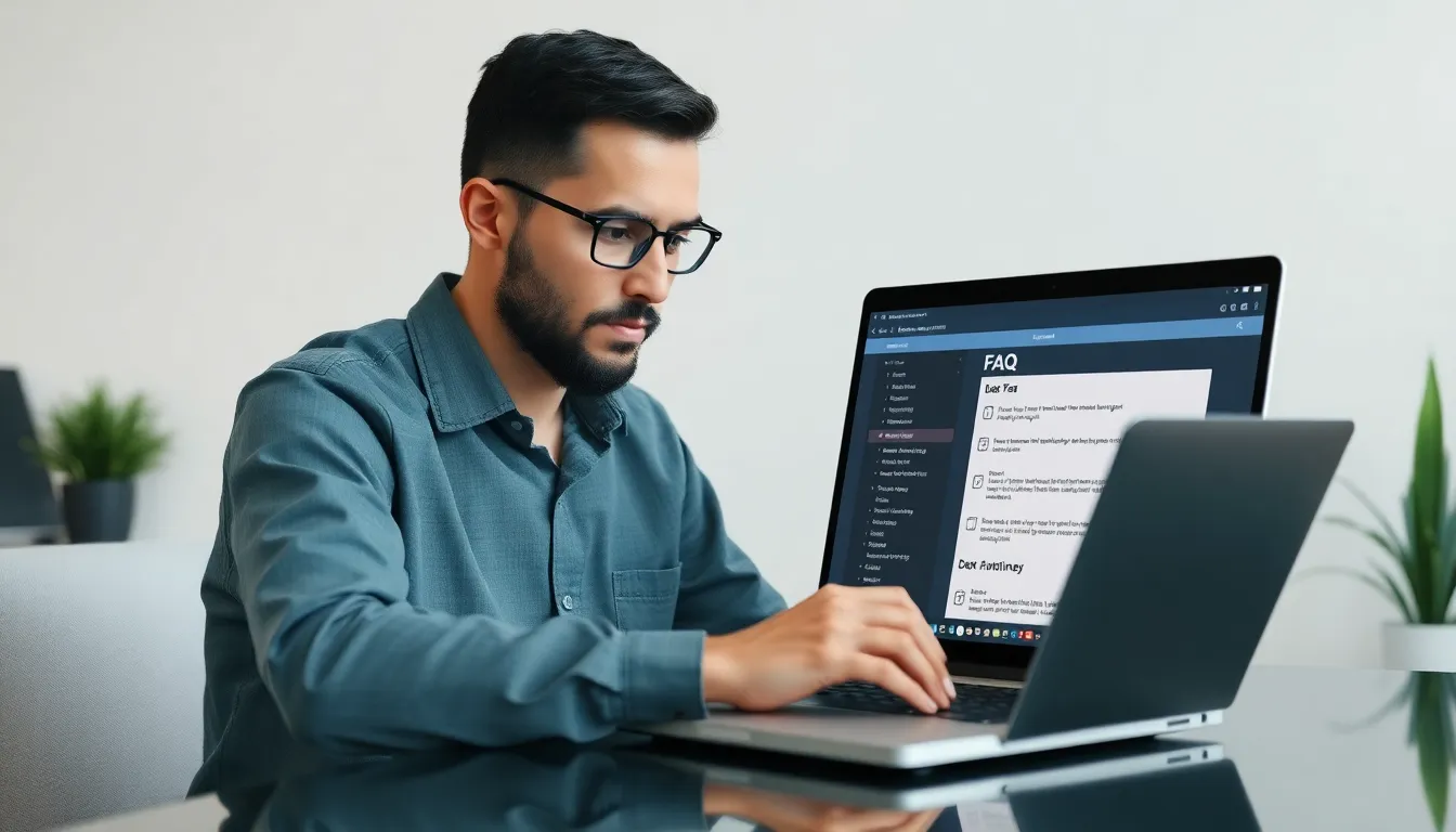 Developer reviewing an Astro FAQ accordion and JSON-LD schema setup on a laptop