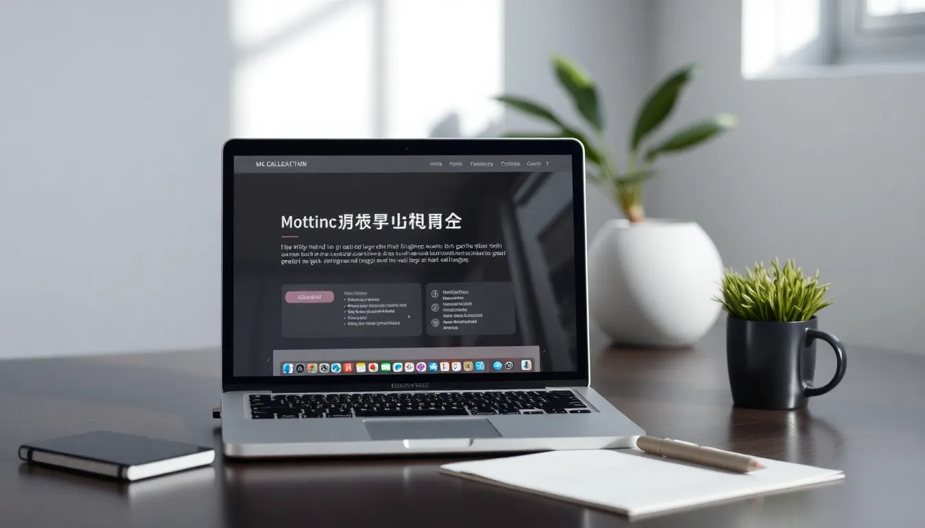 A laptop showing multilingual website routes with notes beside it
