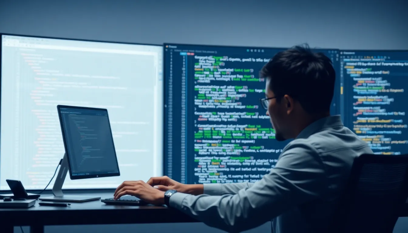 Entwickler, der mit strukturierten Inhalten in einem Code-Editor arbeitet