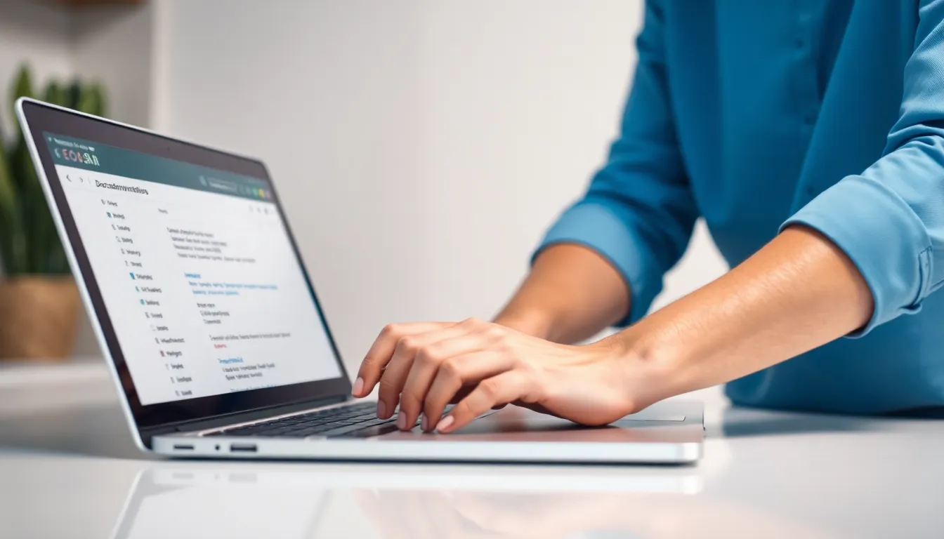 Developer configuring search for an Astro documentation site on a laptop