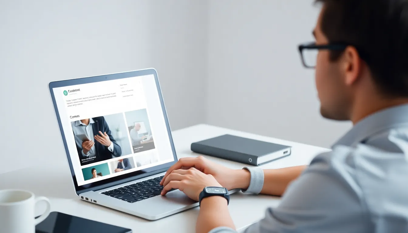 Developer reviewing an Astro content site layout on a laptop