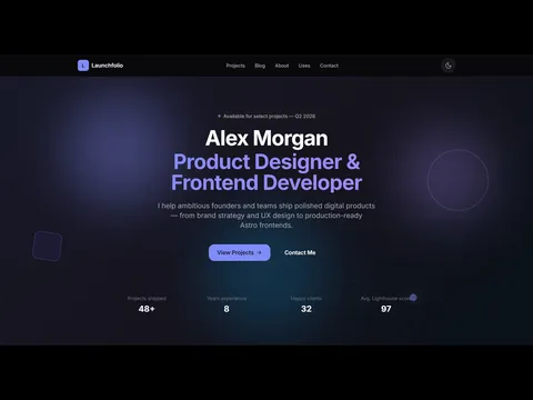 Launchfolio preview