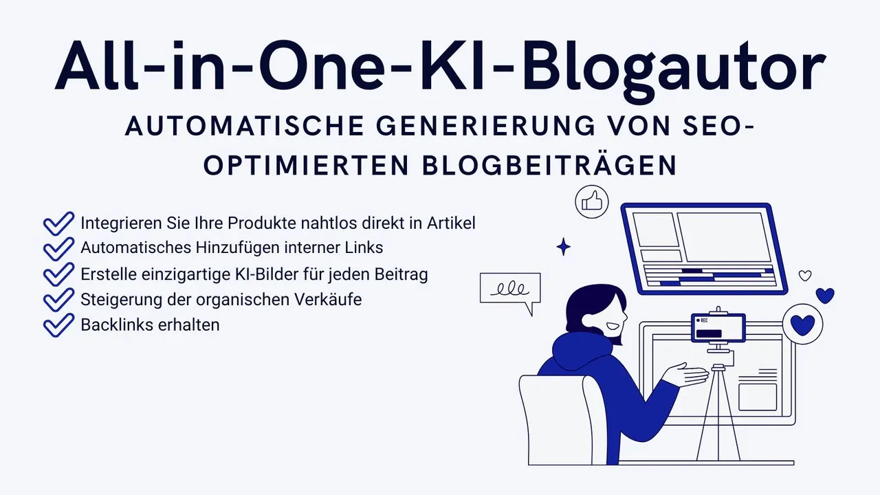 KI-Bloggenerator Dashboard zur Erstellung von SEO-Blogartikeln in Shopify
