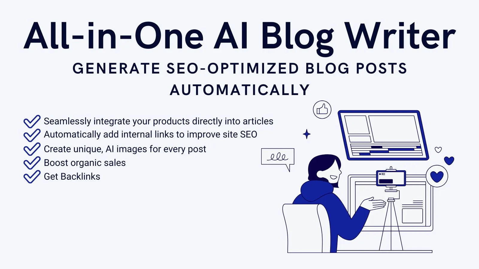 AI SEO Blog Writer dashboard for generating SEO blog articles inside Shopify