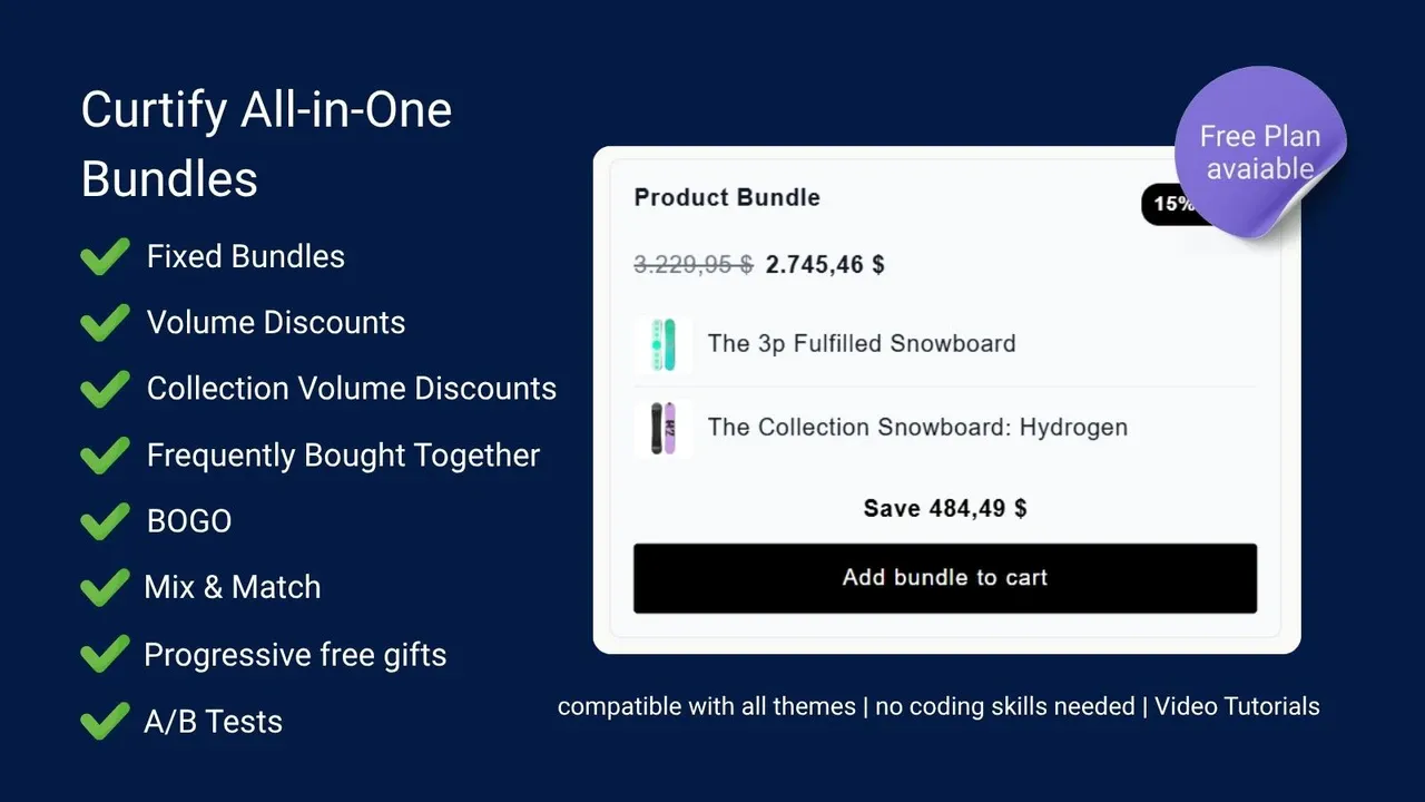 Curtify All-in-One Bundles offer block on a Shopify product page