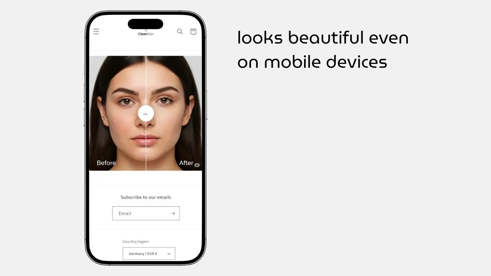 Mobile preview of Before/After Image Slider Pro with touch-friendly image comparison