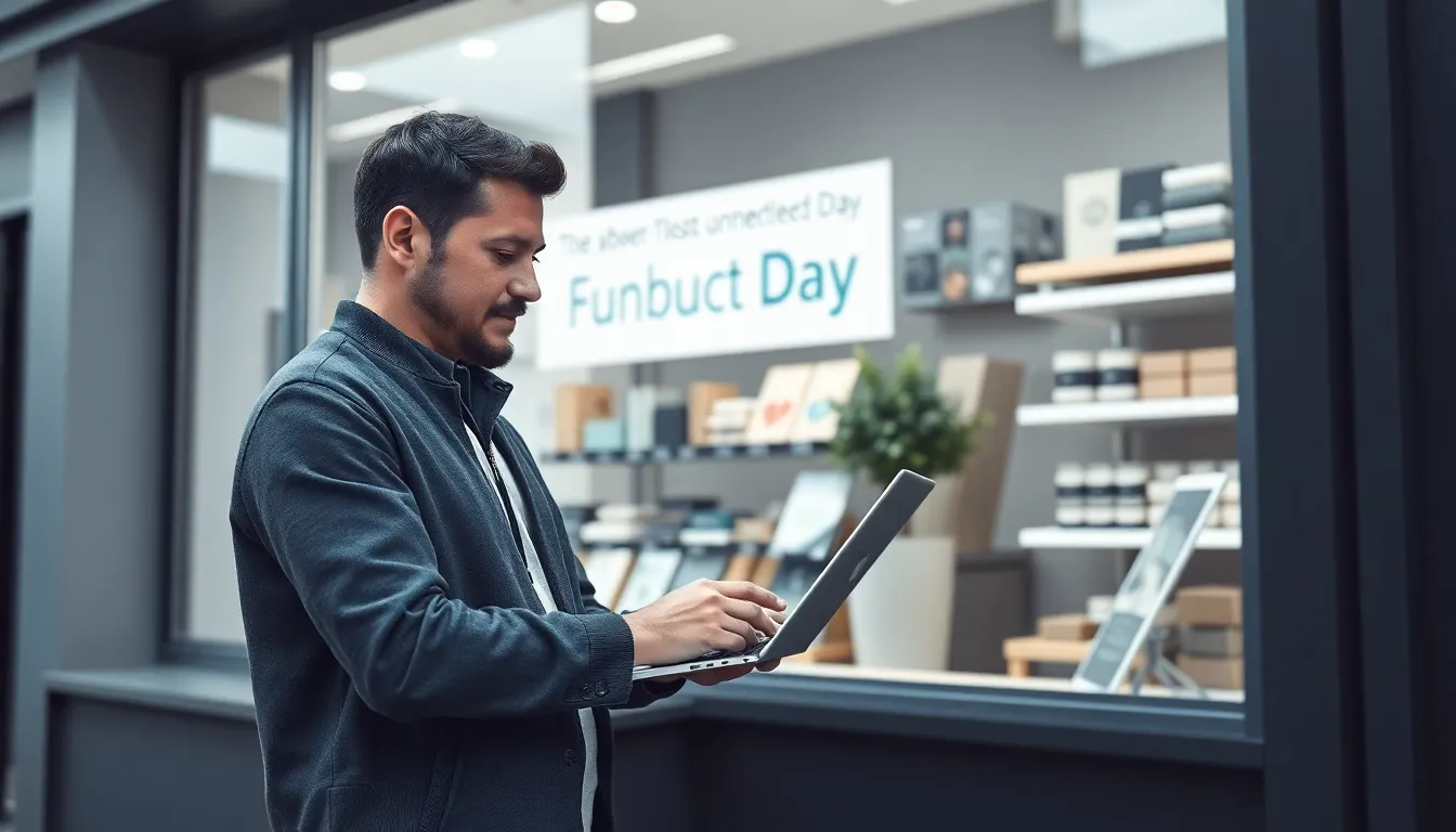 Merchant reviewing product schema details on a laptop for an ecommerce store