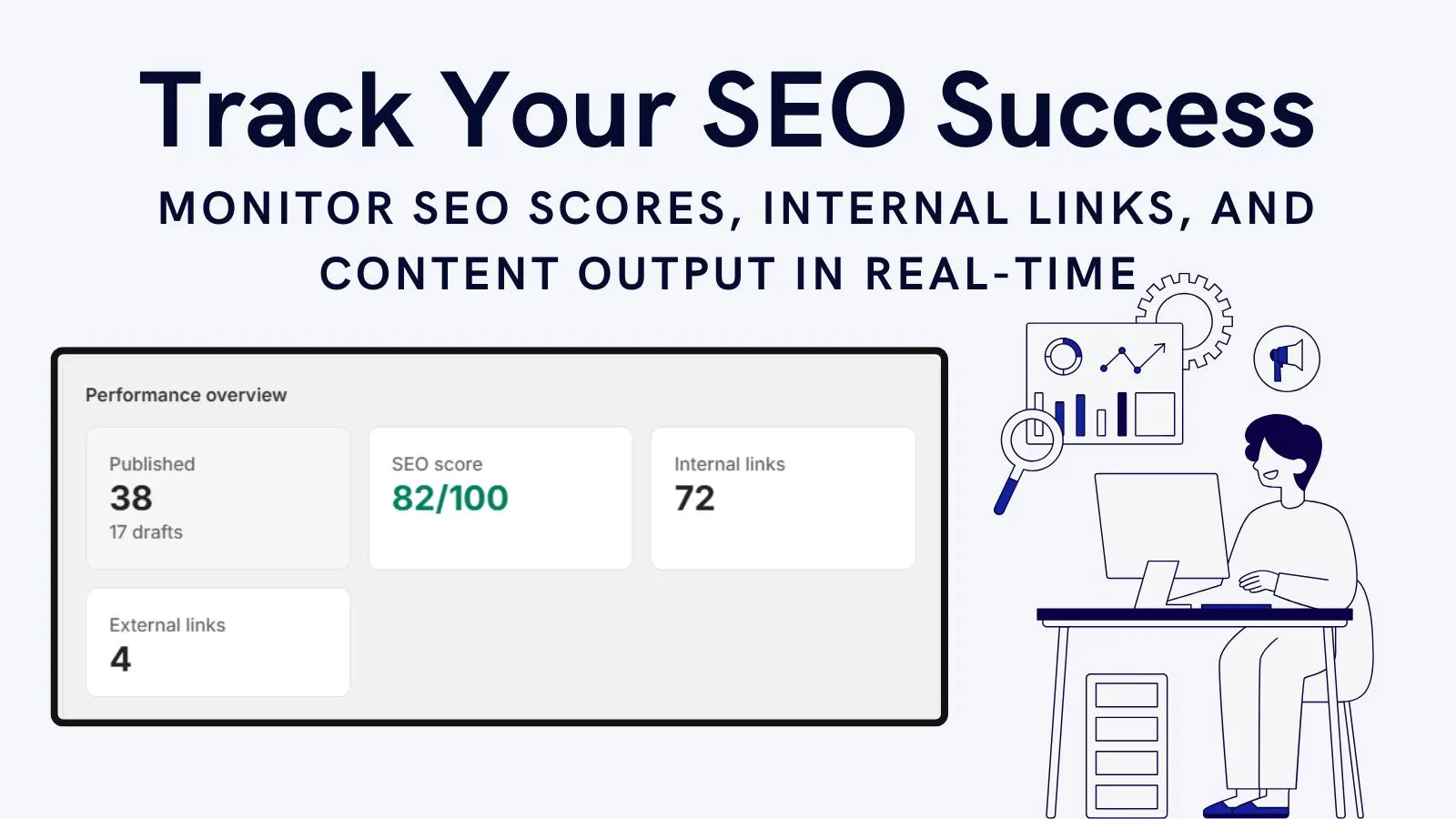 AI SEO Blog Writer SEO score panel with optimization suggestions for each draft
