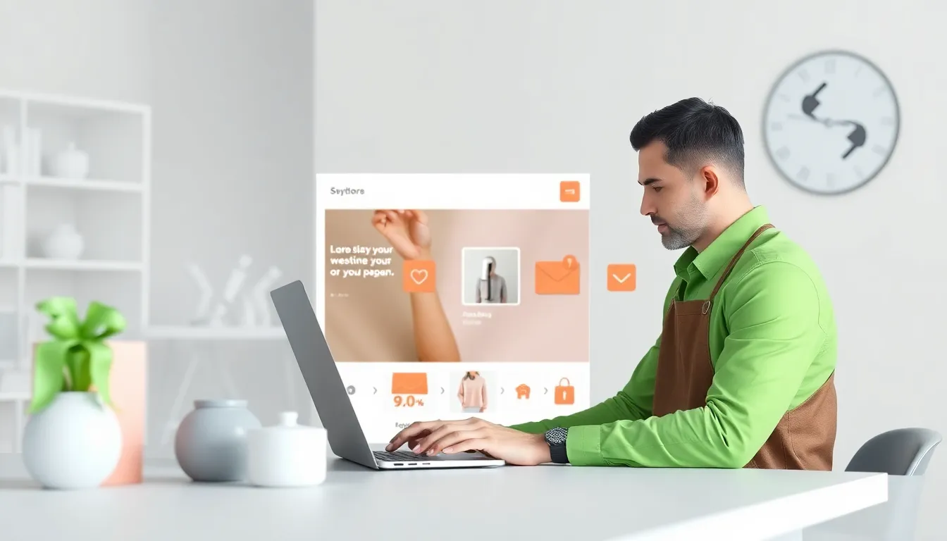 Merchant working on Shopify metafields in an online store