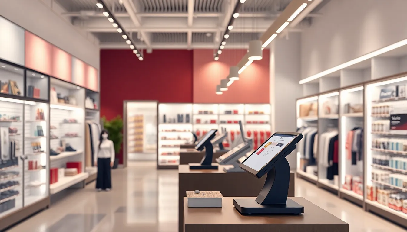 A retail store interior featuring a point of sale system