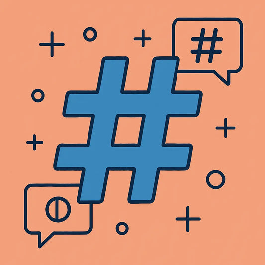 Hashtag im blauen Design