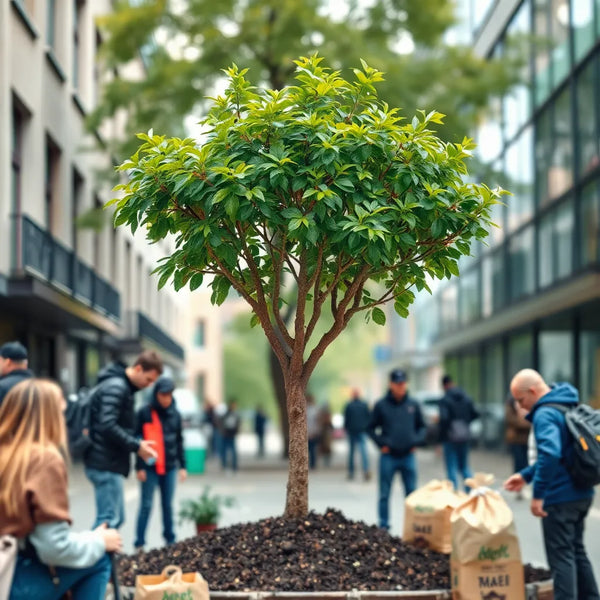Baumpflanzaktion in der Stadt