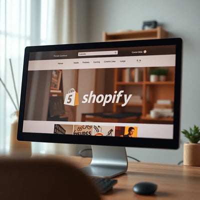 Computerbildschirm mit Shopify-Website