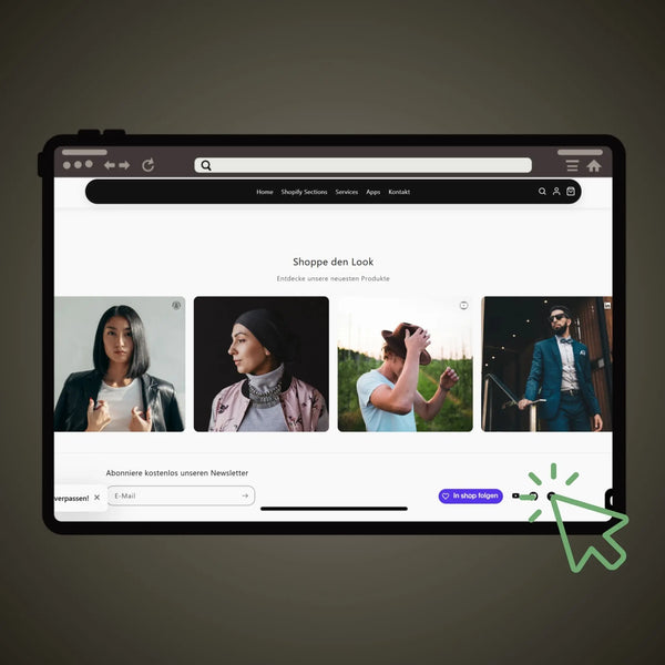 Beispielbild einer Shoppable Feed Section