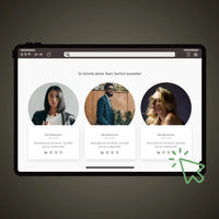 Ein Team wird auf einer Webseite vorgestellt
