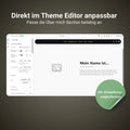 Einstellungsmöglichkeiten der Shopify Section "Über mich"